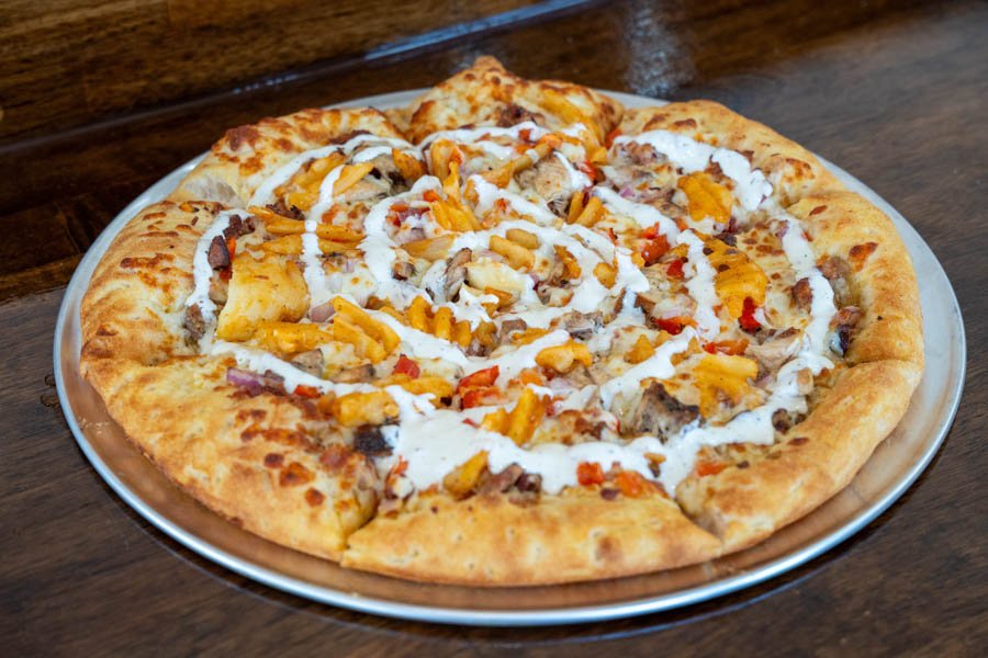 Ranch Waffle Fry pizza